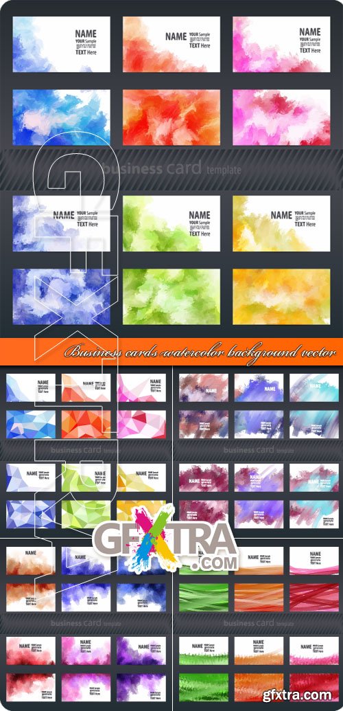 Business cards watercolor background vector