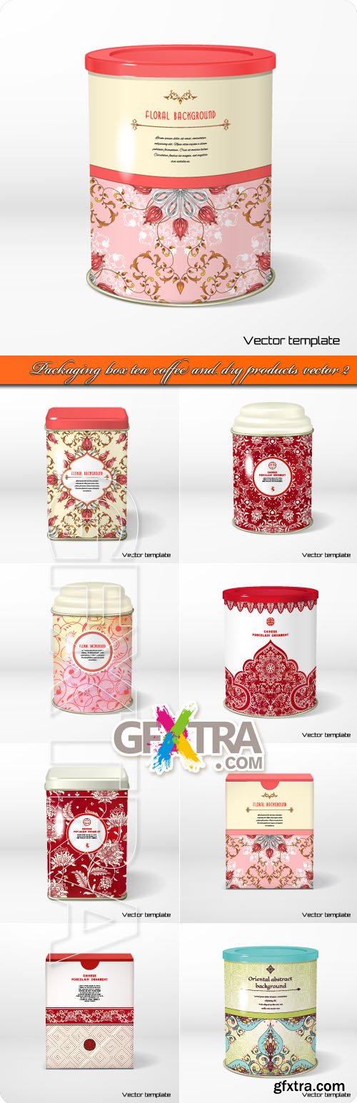 Packaging box tea coffee and dry products vector 2