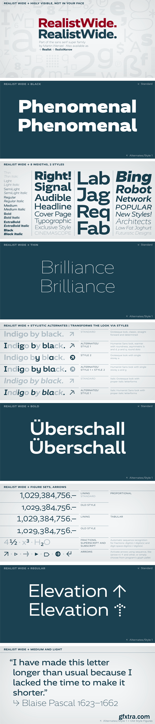 Realist Wide Font Family - 8 Fonts $520