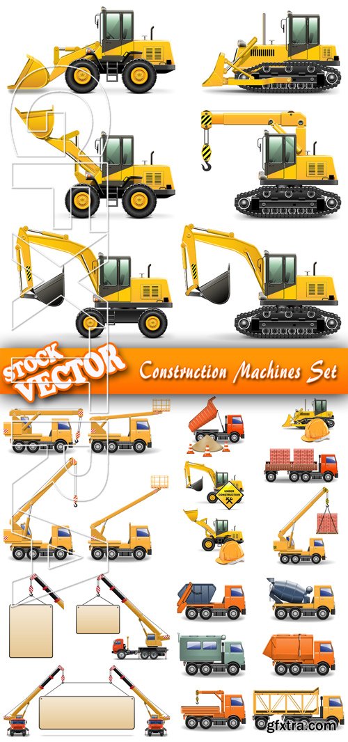 Stock Vector - Construction Machines Set