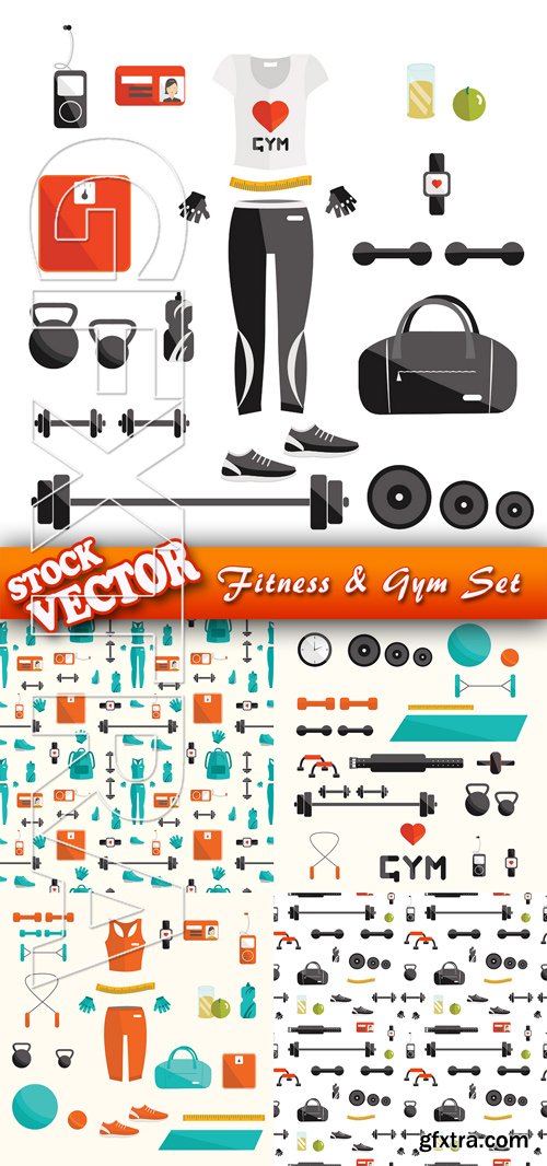 Stock Vector - Fitness & Gym Set