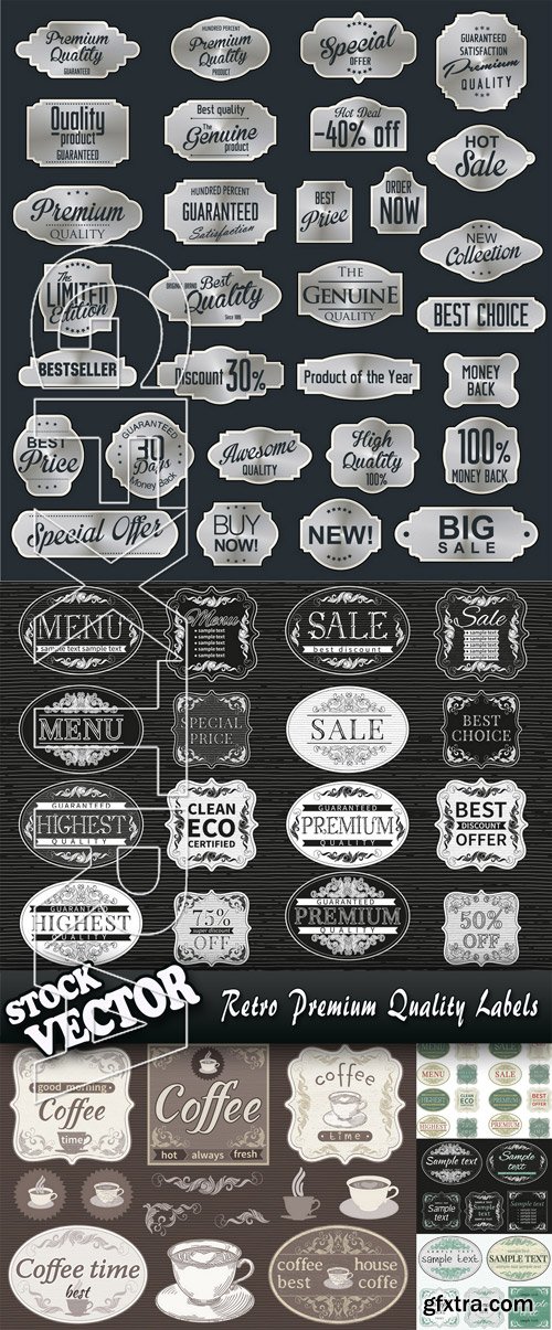 Stock Vector - Retro Premium Quality Labels