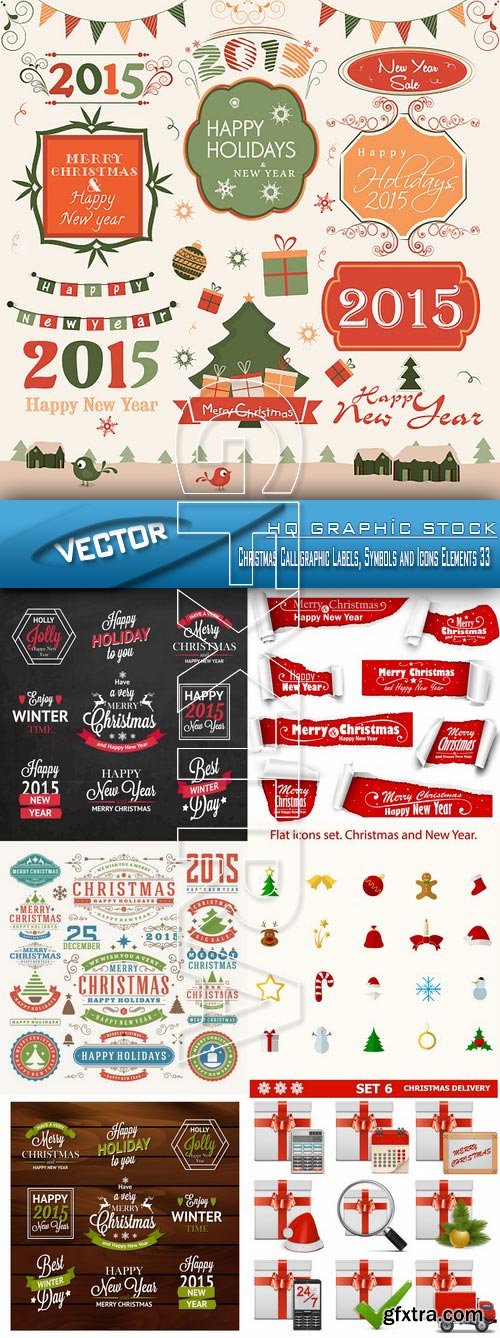 Stock Vector - Christmas Calligraphic Labels, Symbols and Icons Elements 33