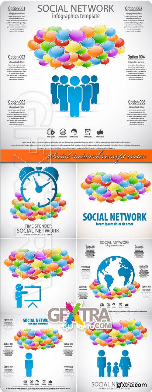 Social network concept vector