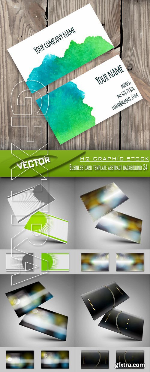 Stock Vector - Business card template abstract background 34