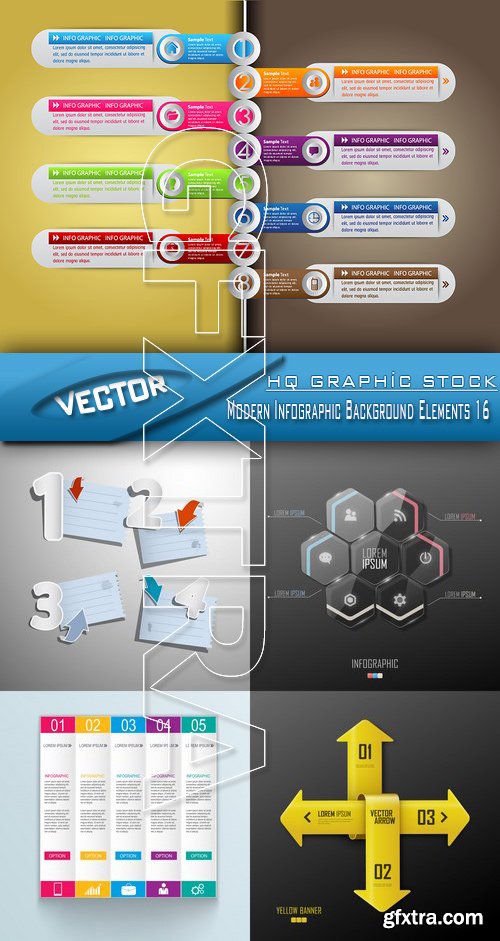 Stock Vector - Modern Infographic Background Elements 16