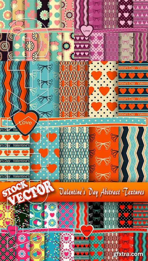 Stock Vector - Valentine\'s Day Abstract Textures