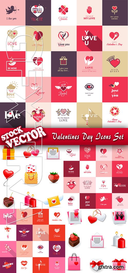 Stock Vector - Valentines Day Icons Set