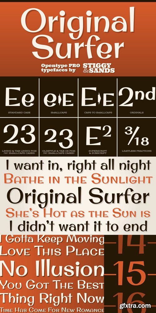 Original Surfer Pro Font Family $29