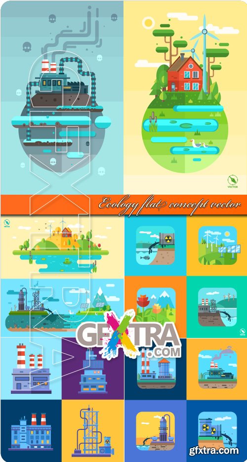 Ecology flat concept vector