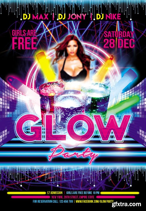 Glow Party 2 Club Flye Template