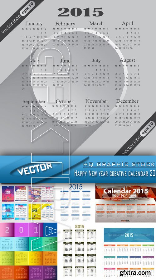 Stock Vector - Happy New year creative calendar 20