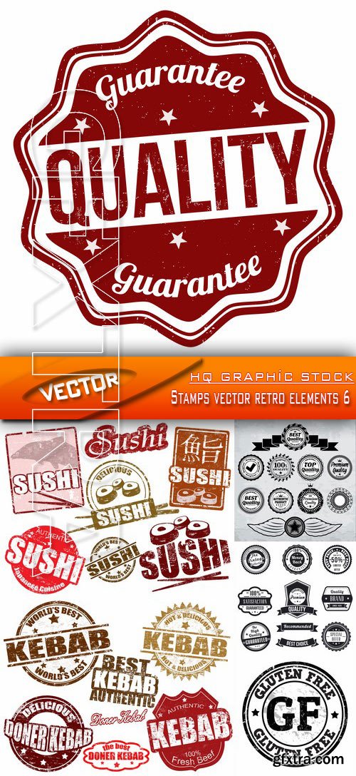 Stock Vector - Stamps vector retro elements 6