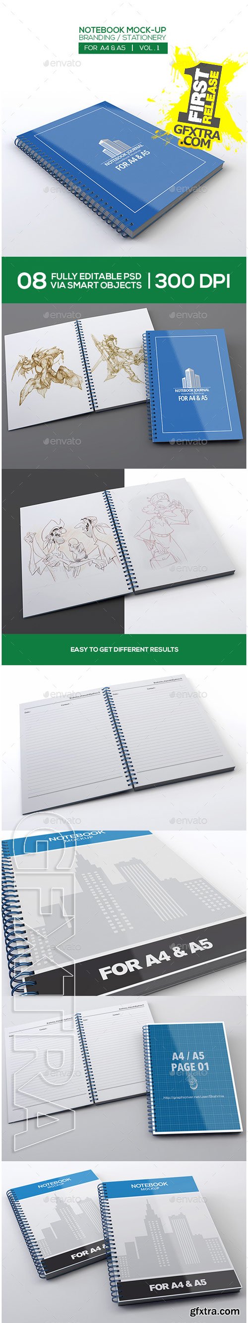 GraphicRiver - Notebook Mock-Up For A4/A5 9848714