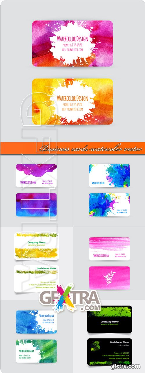 Business cards watercolor vector