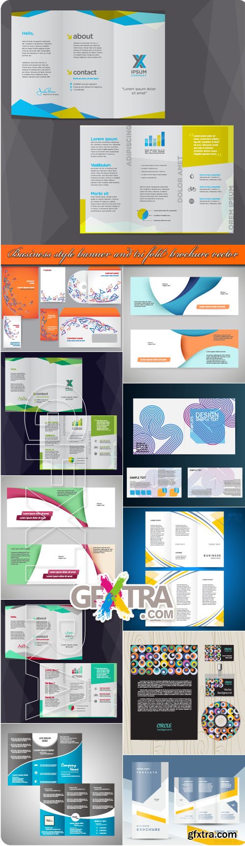 Business style banner and tri fold brochure vector