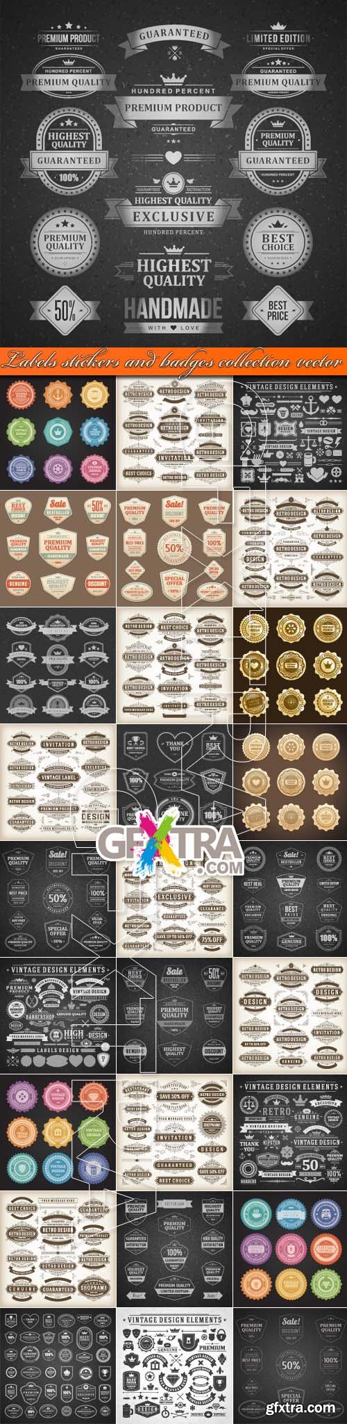 Labels stickers and badges collection vector