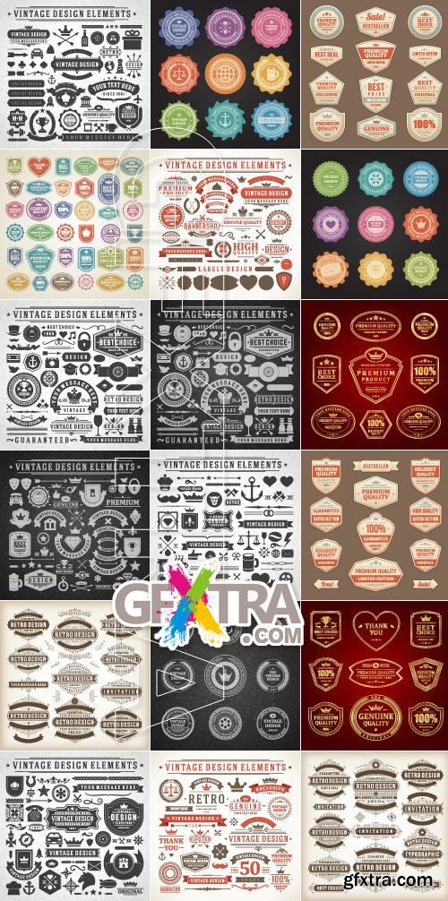 Labels stickers and badges collection vector