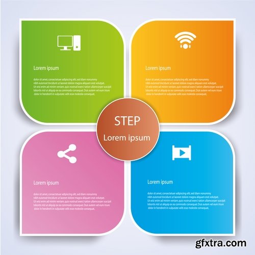 Collection elements of infographics vector image #14-25 Eps