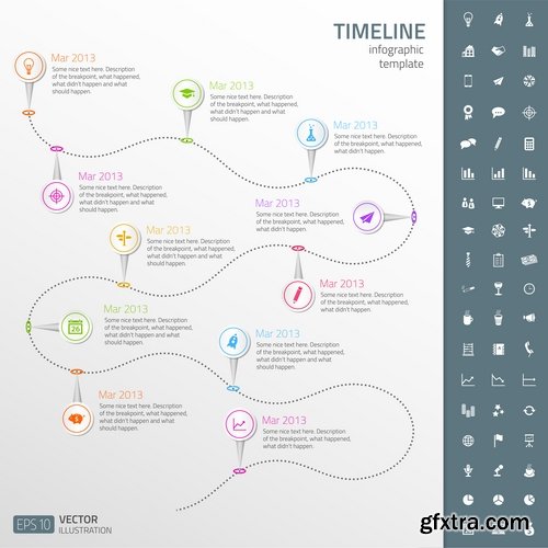 Collection elements of infographics vector image #14-25 Eps