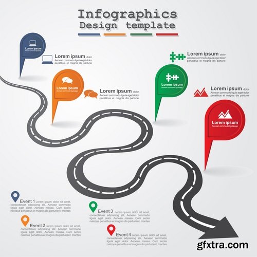 Collection elements of infographics vector image #14-25 Eps