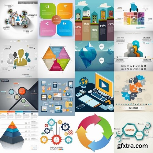 Collection elements of infographics vector image #14-25 Eps