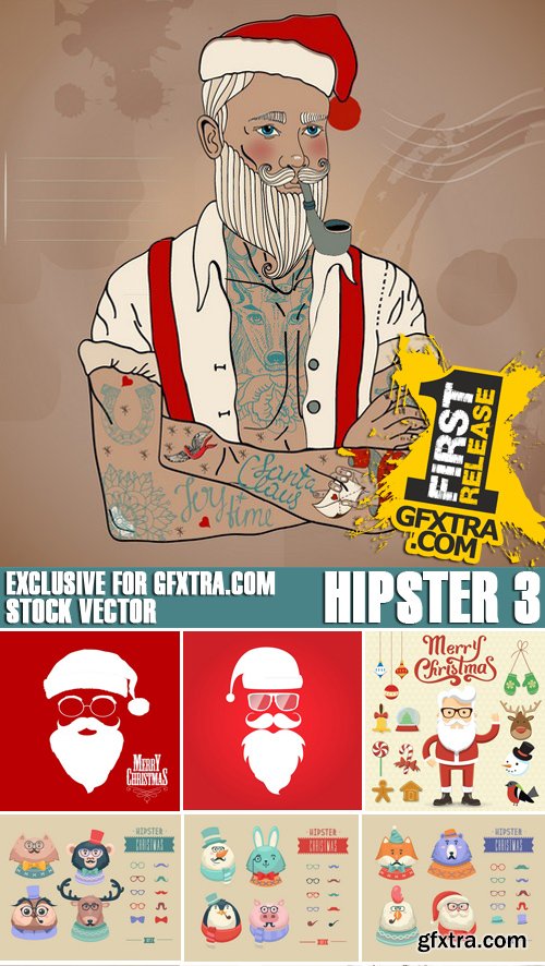 Stock Vectors - Hipster 3, 25xEPS