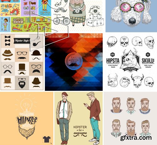 Stock Vectors - Hipster 3, 25xEPS