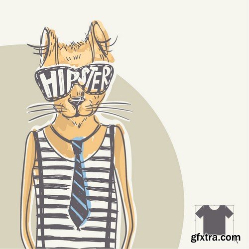 Stock Vectors - Hipster 3, 25xEPS