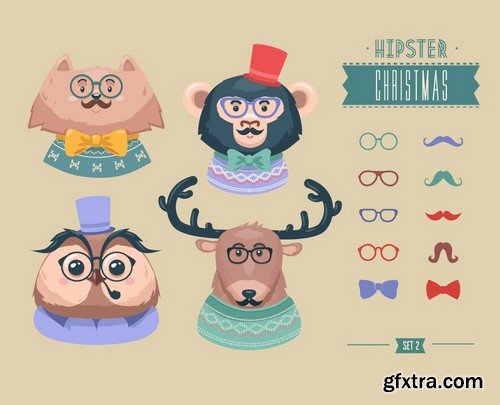 Stock Vectors - Hipster 3, 25xEPS