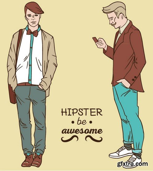 Stock Vectors - Hipster 3, 25xEPS