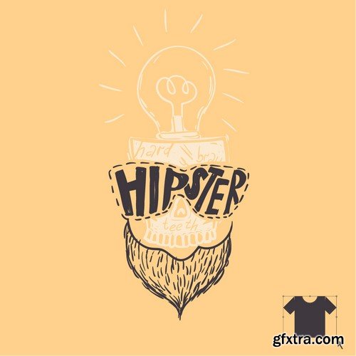 Stock Vectors - Hipster 3, 25xEPS