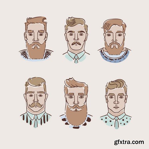 Stock Vectors - Hipster 3, 25xEPS