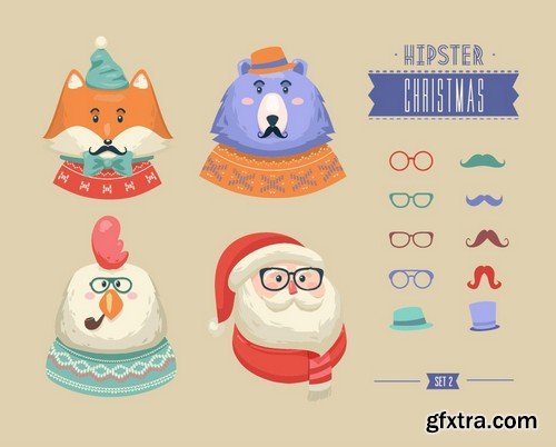 Stock Vectors - Hipster 3, 25xEPS