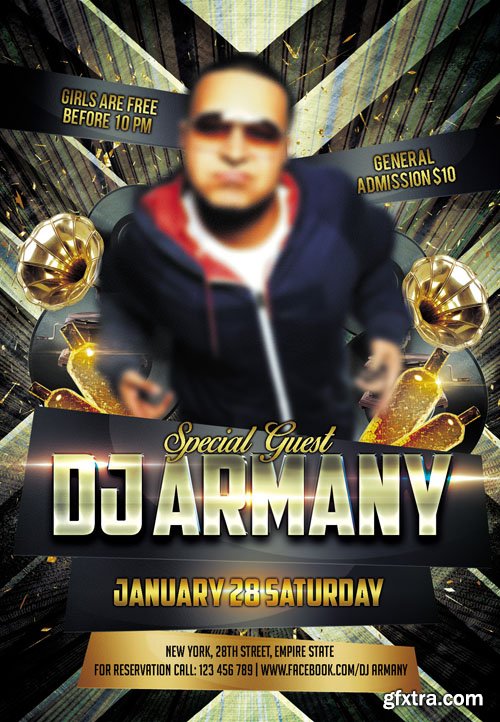 Special Guest Dj Armany Club Flyer Template