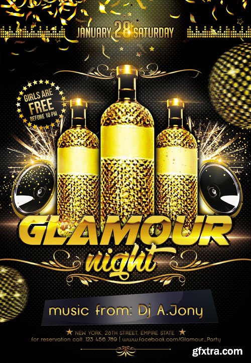 Glamour Night Flyer PSD Template