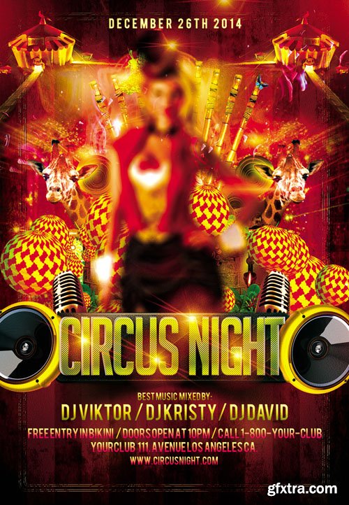 Circus Night 2 Flyer PSD Template