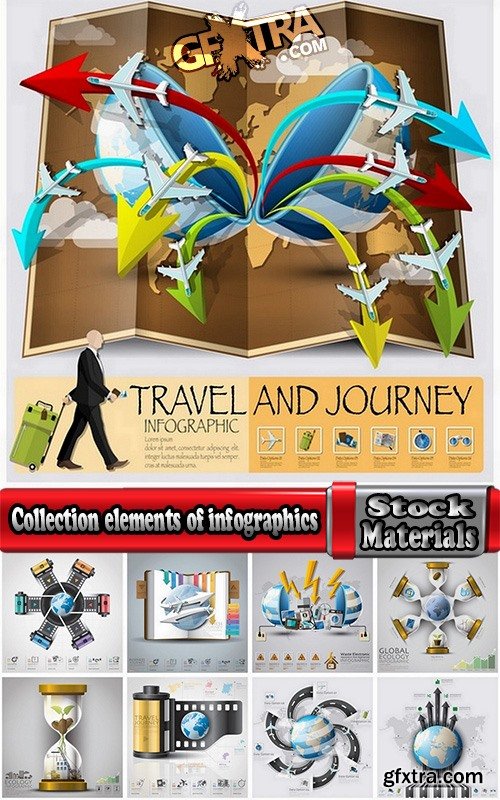 Collection elements of infographics vector image #15-25 Eps