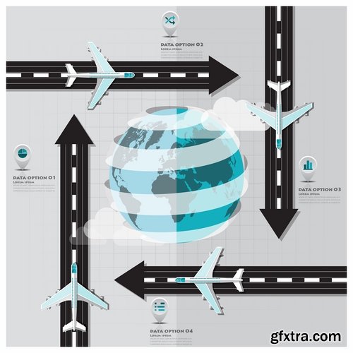 Collection elements of infographics vector image #15-25 Eps