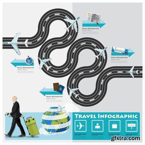 Collection elements of infographics vector image #15-25 Eps