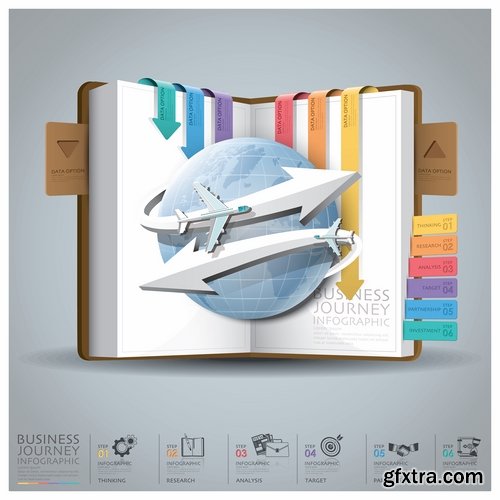 Collection elements of infographics vector image #15-25 Eps