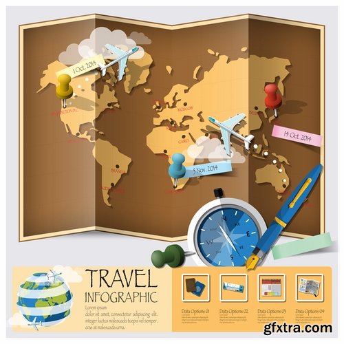 Collection elements of infographics vector image #15-25 Eps