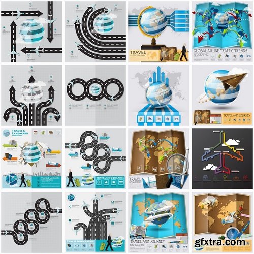 Collection elements of infographics vector image #15-25 Eps