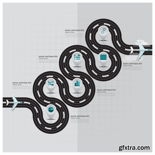 Collection elements of infographics vector image #15-25 Eps