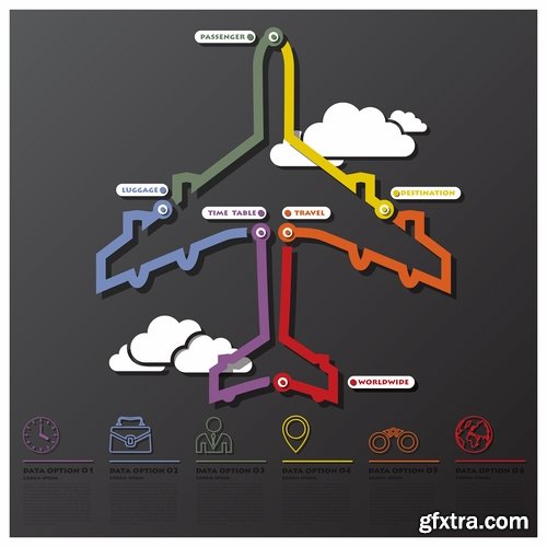 Collection elements of infographics vector image #15-25 Eps