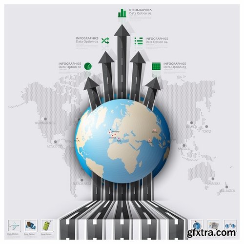 Collection elements of infographics vector image #15-25 Eps