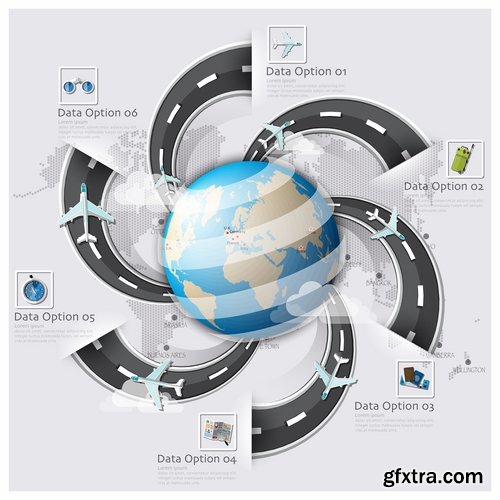 Collection elements of infographics vector image #15-25 Eps