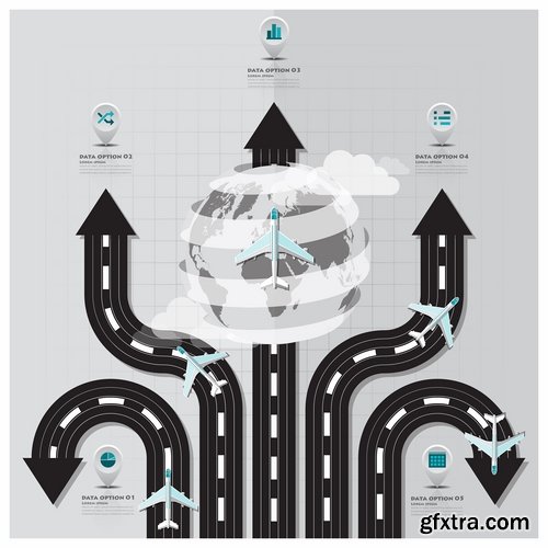 Collection elements of infographics vector image #15-25 Eps