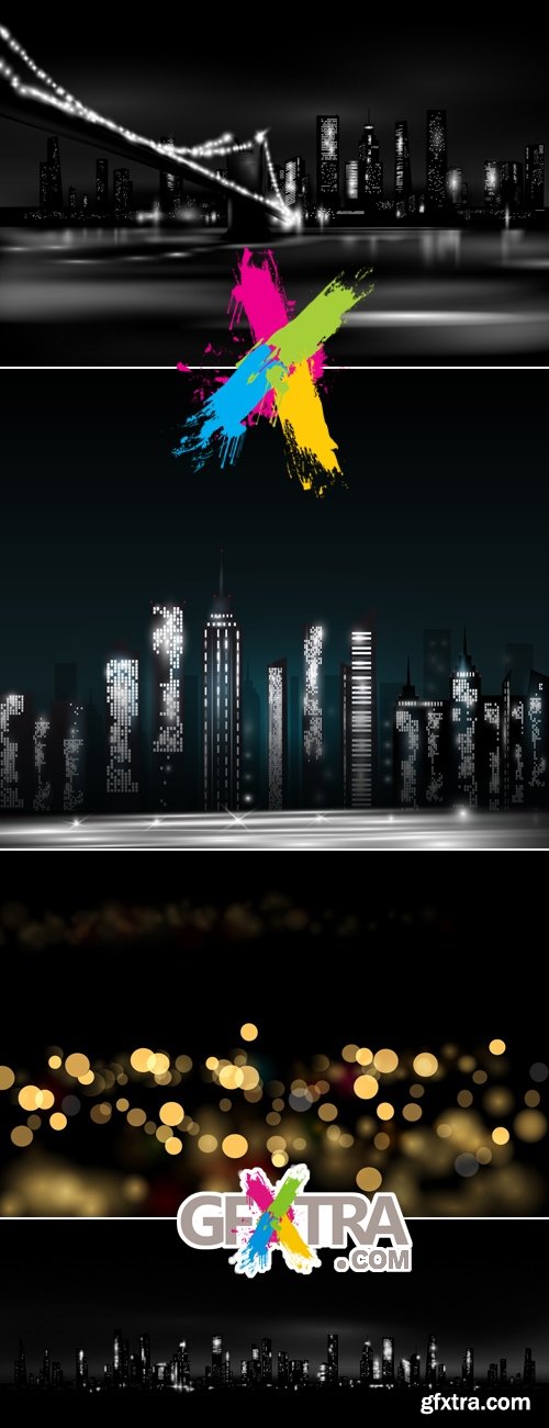Night City Backgrounds Vector