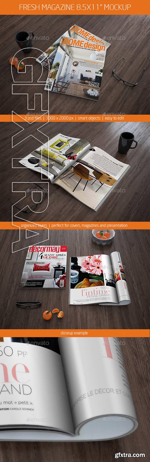 GraphicRiver - Fresh Magazine Mockup 8.5x11” 9909577